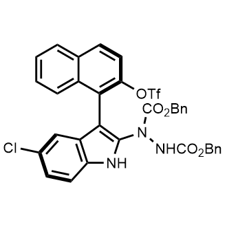 Dibenzyl 1-(5-chloro-3-(2-(((trifluoromethyl)sulfonyl)oxy)naphthalen-1-yl)-1H-indol-2-yl)hydrazine-1,2-dicarboxylate|CS-0899609