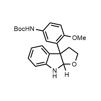 rel-tert-Butyl (4-methoxy-3-((3aR,8aR)-3,3a,8,8a-tetrahydro-2H-furo[2,3-b]indol-3a-yl)phenyl)carbamate|CS-0900550