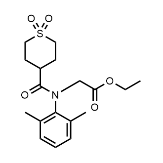 Ethyl N-(2,6-dimethylphenyl)-N-(1,1-dioxidotetrahydro-2H-thiopyran-4-carbonyl)glycinate|CS-0902397