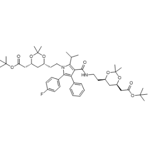tert-butyl 2-((4R,6R)-6-(2-(1-(2-((4R,6R)-6-(2-(tert-butoxy)-2-oxoethyl)-2,2-dimethyl-1,3-dioxan-4-yl)ethyl)-5-(4-fluorophenyl)-2-isopropyl-4-phenyl-1H-pyrrole-3-carboxamido)ethyl)-2,2-dimethyl-1,3-dioxan-4-yl)acetate|CS-0914019
