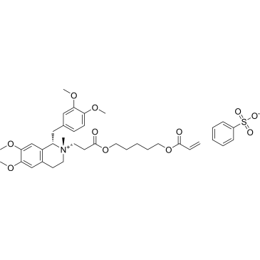 cis-2-(3-((5-(acryloyloxy)pentyl)oxy)-3-oxopropyl)-1-(3,4-dimethoxybenzyl)-6,7-dimethoxy-2-methyl-1,2,3,4-tetrahydroisoquinolin-2-ium benzenesulfonate|CS-0914044