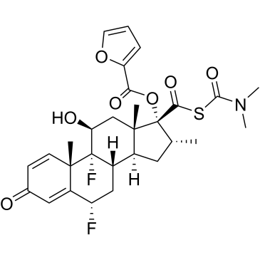 (6S,8S,9R,10S,11S,13S,14S,16R,17R)-6,9-difluoro-17-((furan-2- carbonyl)oxy)-11-hydroxy-10,13,16-trimethyl-3-oxo-6,7,8,9,10, 11,12,13,14,15,16,17-dodecahydro-3H-cyclopenta[a]phenanthrene- 17-carboxylic dimethylcarbamic thioanhydride|CS-0914195