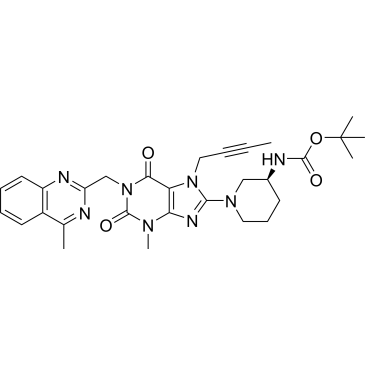 tert-butyl (S)-(1-(7-(but-2-yn-1-yl)-3-methyl-1-((4-methylquinazolin-2-yl)methyl)-2,6-dioxo-2,3,6,7-tetrahydro-1H-purin-8-yl)piperidin-3-yl)carbamate|CS-0914215