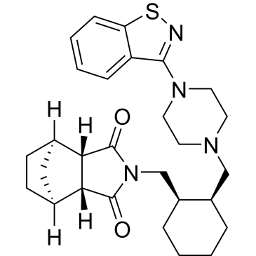 (3aR,4S,7R,7aS)-2-(((1R,2S)-2-((4-(benzo[d]isothiazol-3-yl) piperazin-1-yl)methyl)cyclohexyl)methyl)hexahydro-1H-4,7- methanoisoindole-1,3(2H)-dione (3aR,4S,7R,7aS)-2-(((1S,2R)-2-((4-(benzo[d]isothiazol-3-yl) piperazin-1-yl)methyl)cyclohexyl)methyl)hexahydro-1H-4,7- methanoisoindole-1,3(2H)-dione|CS-0914228