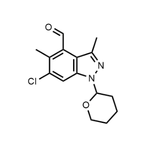 6-Chloro-3,5-dimethyl-1-(tetrahydro-2H-pyran-2-yl)-1H-indazole-4-carbaldehyde|CS-0927082