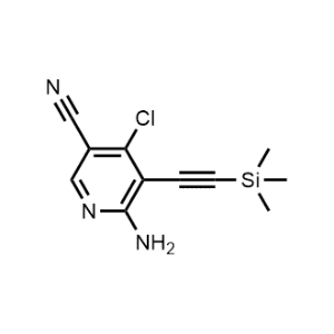 6-Amino-4-chloro-5-((trimethylsilyl)ethynyl)nicotinonitrile|CS-0928566