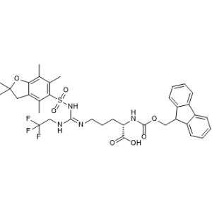 (S)-2-((((9H-Fluoren-9-yl)methoxy)carbonyl)amino)-5-((((2,2,4,6,7-pentamethyl-2,3-dihydrobenzofuran)-5-sulfonamido)((2,2,2-trifluoroethyl)amino)methylene)amino)pentanoic acid|CS-0929880
