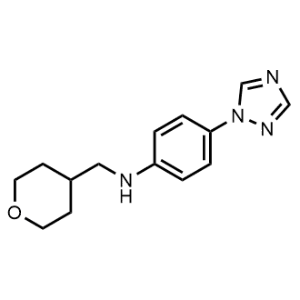 N-((Tetrahydro-2H-pyran-4-yl)methyl)-4-(1H-1,2,4-triazol-1-yl)aniline|CS-0941958