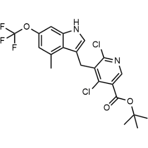 Tert-butyl 4,6-dichloro-5-((4-methyl-6-(trifluoromethoxy)-1H-indol-3-yl)methyl)nicotinate|CS-0951967