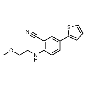 2-((2-Methoxyethyl)amino)-5-(thiophen-2-yl)benzonitrile|CS-0952694