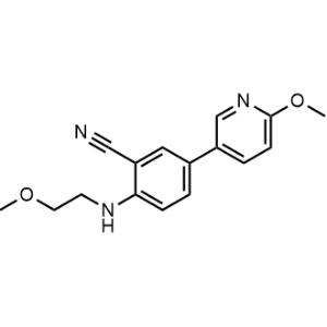 2-((2-Methoxyethyl)amino)-5-(6-methoxypyridin-3-yl)benzonitrile|CS-0953724
