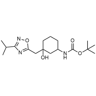 Tert-butyl (3-hydroxy-3-((3-isopropyl-1,2,4-oxadiazol-5-yl)methyl)cyclohexyl)carbamate|CS-0957554