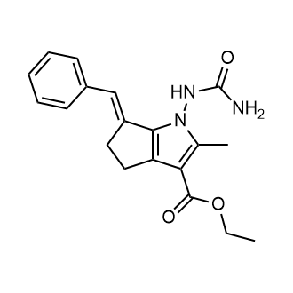 Ethyl 6-benzylidene-2-methyl-1-ureido-1,4,5,6-tetrahydrocyclopenta[b]pyrrole-3-carboxylate|CS-0963190