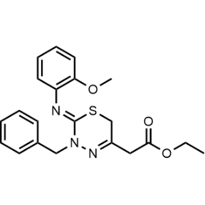 Ethyl 2-(3-benzyl-2-((2-methoxyphenyl)imino)-3,6-dihydro-2H-1,3,4-thiadiazin-5-yl)acetate|CS-0969584