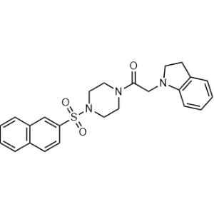 2-(Indolin-1-yl)-1-(4-(naphthalen-2-ylsulfonyl)piperazin-1-yl)ethan-1-one|CS-0972568