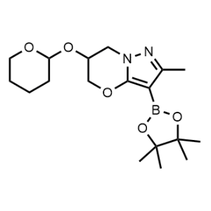Ethyl-6-((tetrahydro-2H-pyran-2-yl)oxy)-3-(4,4,5,5-tetramethyl-1,3,2-dioxaborolan-2-yl)-6,7-dihydro-5H-pyrazolo[5,1-b][1,3]oxazine|CS-0996355
