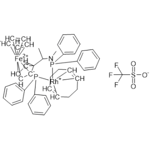 Rhodium(1+), [(1,2,5,6-η)-1,5-cyclooctadiene][(1R)-1-(diphenylphosphino-κP)-2-[(1R)-1-[(diphenylphosphino-κP)methylamino]ethyl]ferrocene]-, 1,1,1-trifluoromethanesulfonate 1:1|CS-0999840