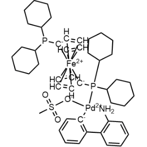 [2'-(Amino-κN)[1,1'-biphenyl]-2-yl-κC][1-(dicyclohexylphosphino-κP)-1'-(dicyclohexylphosphino)ferrocene](methanesulfonato-κO)palladium|CS-0999842