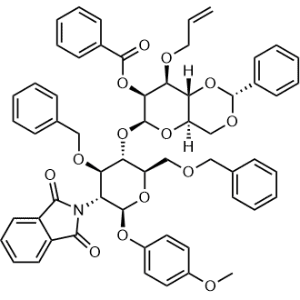 4-Methoxyphenyl 4-O-[2-O-benzoyl-4,6-O-[(R)-phenylmethylene]-3-O-2-propen-1-yl-β-D-mannopyranosyl]-2-deoxy-2-(1,3-dihydro-1,3-dioxo-2H-isoindol-2-yl)-3,6-bis-O-(phenylmethyl)-β-D-glucopyranoside|CS-0999866