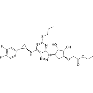 Ethyl 2-[[(1S,2S,3S,4R)-4-[7-[[(1R,2S)-2-(3,4-difluorophenyl)cyclopropyl]amino]-5-(propylthio)-3H-1,2,3-triazolo[4,5-d]pyrimidin-3-yl]-2,3-dihydroxycyclopentyl]oxy]acetate|CS-1001292