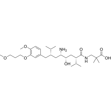 3-[[(2S,4S,5S,7S)-5-Amino-4-hydroxy-7-[[4-methoxy-3-(3-methoxypropoxy)phenyl]methyl]-8-methyl-2-(1-methylethyl)-1-oxononyl]amino]-2,2-dimethylpropanoic acid|CS-1002033