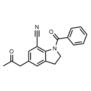 1-Benzoyl-2,3-dihydro-5-(2-oxopropyl)-1H-indole-7-carbonitrile|CS-1002149