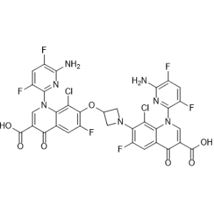 1-(6-Amino-3,5-difluoro-2-pyridinyl)-7-[[1-[1-(6-amino-3,5-difluoro-2-pyridinyl)-3-carboxy-8-chloro-6-fluoro-1,4-dihydro-4-oxo-7-quinolinyl]-3-azetidinyl]oxy]-8-chloro-6-fluoro-1,4-dihydro-4-oxo-3-quinolinecarboxylic acid|CS-1003157