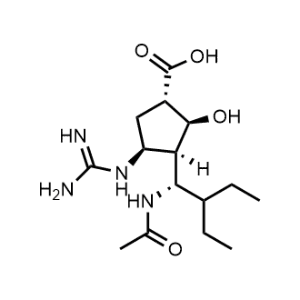 rel-(1R,2R,3S,4R)-3-[(1R)-1-(Acetylamino)-2-ethylbutyl]-4-[(aminoiminomethyl)amino]-2-hydroxycyclopentanecarboxylic acid|CS-1003370