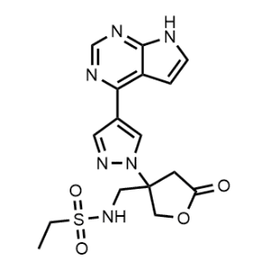 Ethanesulfonamide, N-[[tetrahydro-5-oxo-3-[4-(7H-pyrrolo[2,3-d]pyrimidin-4-yl)-1H-pyrazol-1-yl]-3-furanyl]methyl]-|CS-1003468