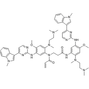 2-Propenamide, N-[2-[[2-(dimethylamino)ethyl]methylamino]-4-methoxy-5-[[4-(1-methyl-1H-indol-3-yl)-2-pyrimidinyl]amino]phenyl]-N-[3-[[2-[[2-(dimethylamino)ethyl]methylamino]-4-methoxy-5-[[4-(1-methyl-1H-indol-3-yl)-2-pyrimidinyl]amino]phenyl]amino]-3-oxopropyl]-|CS-1003470