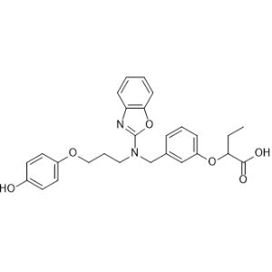 2-[3-[[2-Benzoxazolyl[3-(4-hydroxyphenoxy)propyl]amino]methyl]phenoxy]butanoic acid|CS-1005008