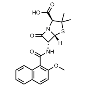 4-Thia-1-azabicyclo[3.2.0]heptane-2-carboxylic acid, 6-[[(2-methoxy-1-naphthalenyl)carbonyl]amino]-3,3-dimethyl-7-oxo-, [2S-(2α,5α,6β)]-|CS-1005485