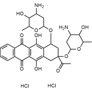 (7S-cis)-9-Acetyl-7,9-bis((4-amino-5-hydroxy-6-methyltetrahydro-2H-pyran-2-yl)oxy)-6,11-dihydroxy-7,8,9,10-tetrahydrotetracene-5,12-dione dihydrochloride|CS-1005504