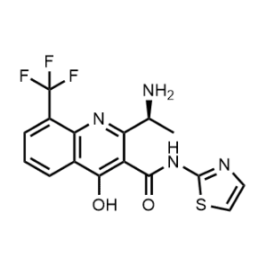 (S)-2-(1-aminoethyl)-4-hydroxy-N-(thiazol-2-yl)-8-(trifluoromethyl)quinoline-3-carboxamide|CS-1006049
