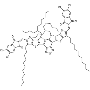 2,2'-[[12,13-Bis(2-butyloctyl)-12,13-dihydro-3,9-diundecylbisthieno[2'',3'':4',5']thieno[2',3':4,5]pyrrolo[3,2-e:2',3'-g][2,1,3]benzothiadiazole-2,10-diyl]dimethylidyne]bis[5,6-dichloro-1H-indene-1,3(2H)-dione]|CS-1007557