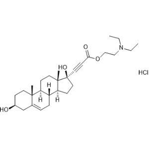 17α-Pregn-5-en-20-yne-21-carboxylic acid, 3β,17-dihydroxy-, 2-(diethylamino)ethyl ester, hydrochloride|CS-1007775