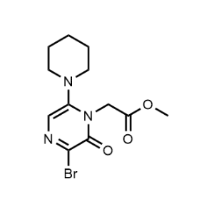 1(2H)-Pyrazineacetic acid, 3-bromo-2-oxo-6-(1-piperidinyl)-, methyl ester|CS-1013195