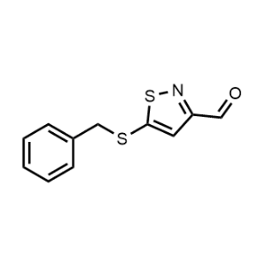 3-Isothiazolecarboxaldehyde, 5-[(phenylmethyl)thio]-|CS-1013329