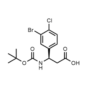 Benzenepropanoic acid, 3-bromo-4-chloro-β-[[(1,1-dimethylethoxy)carbonyl]amino]-, (βR)-|CS-1013803