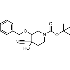1,1-Dimethylethyl 4-cyano-4-hydroxy-3-(phenylmethoxy)-1-piperidinecarboxylate|CS-1017796