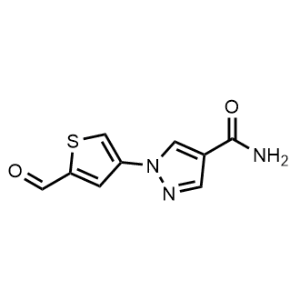 1-(5-Formylthiophen-3-yl)-1H-pyrazole-4-carboxamide|CS-1019100