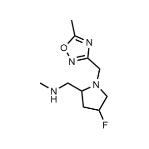 1-(4-Fluoro-1-((5-methyl-1,2,4-oxadiazol-3-yl)methyl)pyrrolidin-2-yl)-N-methylmethanamine|CS-1032994