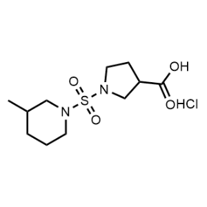 1-((3-Methylpiperidin-1-yl)sulfonyl)pyrrolidine-3-carboxylic acid hydrochloride|CS-1034066