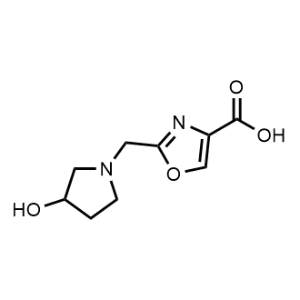 2-((3-Hydroxypyrrolidin-1-yl)methyl)oxazole-4-carboxylic acid|CS-1034599