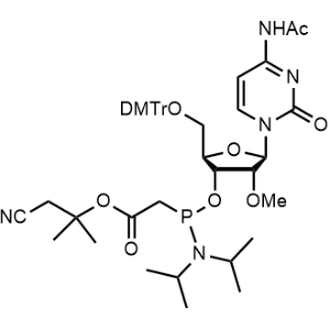 1-Cyano-2-methylpropan-2-yl 2-((((2R,3R,4R,5R)-5-(4-acetamido-2-oxopyrimidin-1(2H)-yl)-2-((bis(4-methoxyphenyl)(phenyl)methoxy)methyl)-4-methoxytetrahydrofuran-3-yl)oxy)(diisopropylamino)phosphanyl)acetate|CS-1038819