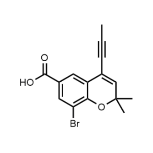 8-Bromo-2,2-dimethyl-4-(1-propyn-1-yl)-2H-1-benzopyran-6-carboxylic acid|CS-1038965