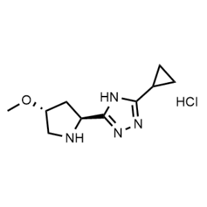 3-Cyclopropyl-5-((2S,4R)-4-methoxypyrrolidin-2-yl)-4H-1,2,4-triazole hydrochloride|CS-1044018