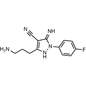 5-(3-Aminopropyl)-2-(4-fluorophenyl)-3-imino-2,3-dihydro-1H-pyrazole-4-carbonitrile|CS-1044313