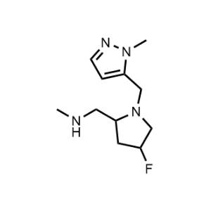 1-(4-Fluoro-1-((1-methyl-1H-pyrazol-5-yl)methyl)pyrrolidin-2-yl)-N-methylmethanamine|CS-1044561