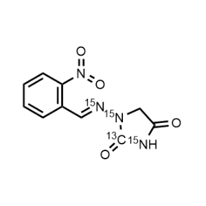 1-((2-Nitrobenzylidene)amino-15N)imidazolidine-2,4-dione-2-13c-1,3-15N2|CS-1045338